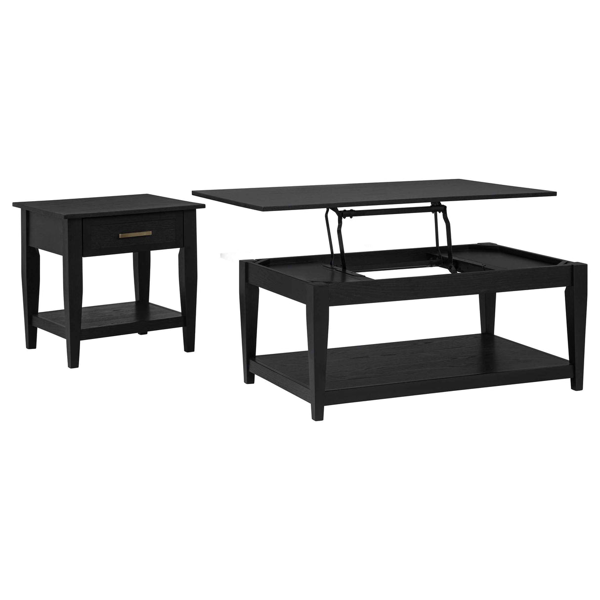 Lindenton Black 2-piece Wood Lift-Top Coffee and End Table Set by Coaster at Eve Furniture