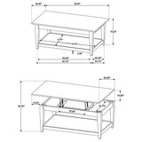 Lindenton Black 3-piece Wood Lift-Top Coffee and End Table Set by Coaster at Eve Furniture