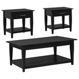 Lindenton Black 3-piece Wood Lift-Top Coffee and End Table Set by Coaster at Eve Furniture
