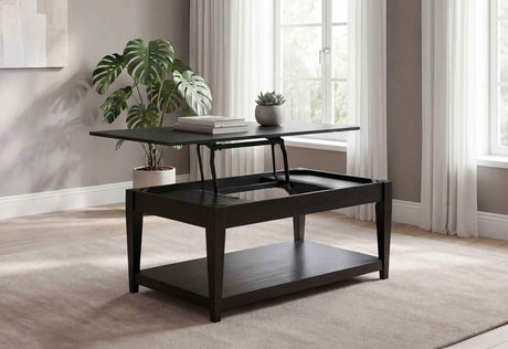 Lindenton Black Lift-Top Occasional Cocktail Coffee Table by Coaster at Eve Furniture