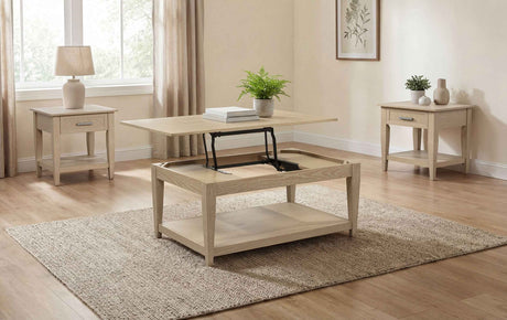 Lindenton Blonde 3-piece Wood Lift-Top Coffee and End Table Set by Coaster at Eve Furniture