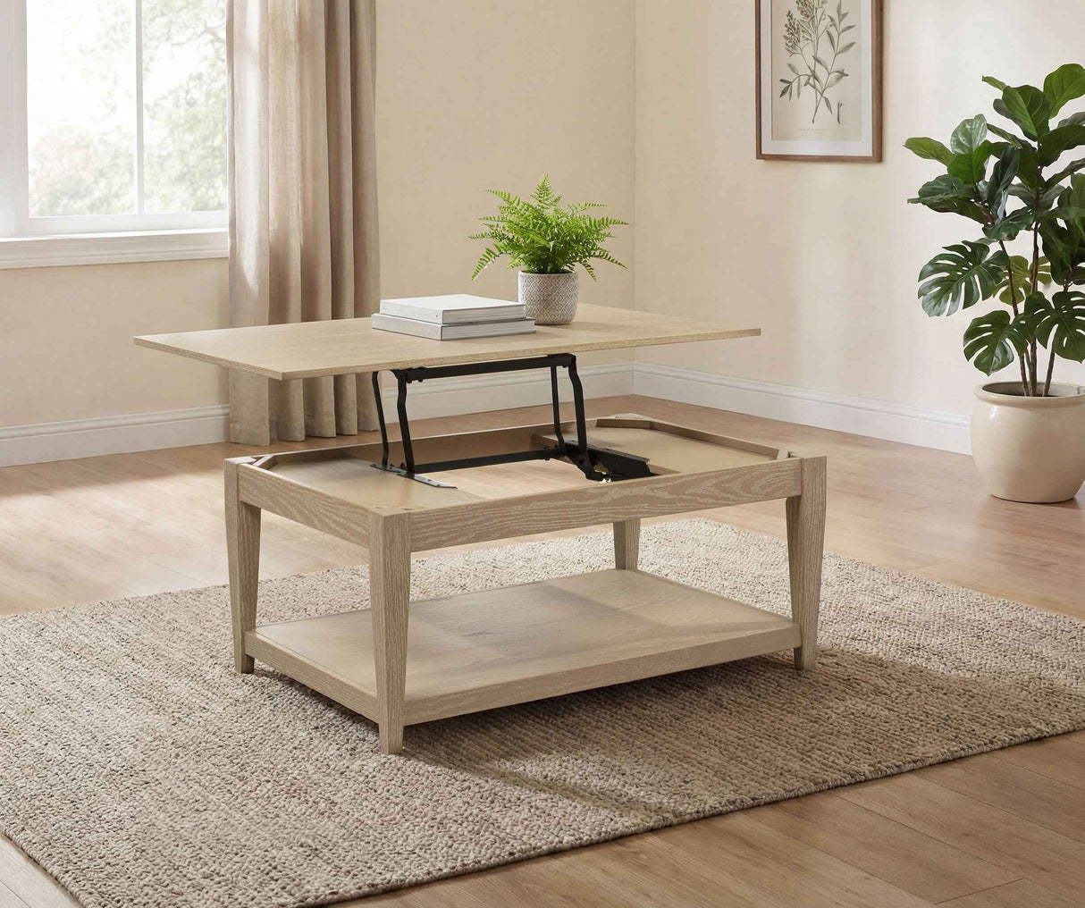 Lindenton Blonde Lift-Top Occasional Cocktail Coffee Table by Coaster at Eve Furniture