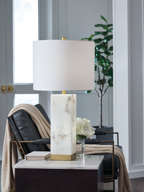 Linderfield White/Gold Finish Table Lamp by Ashley at Eve Furniture