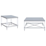 Lindley Chrome 2-Piece Square Coffee and End Table Set by Coaster at Eve Furniture