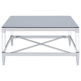 Lindley Chrome 2-Piece Square Coffee and End Table Set by Coaster at Eve Furniture