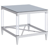 Lindley Chrome 3-Piece Square Coffee and End Table Set by Coaster at Eve Furniture