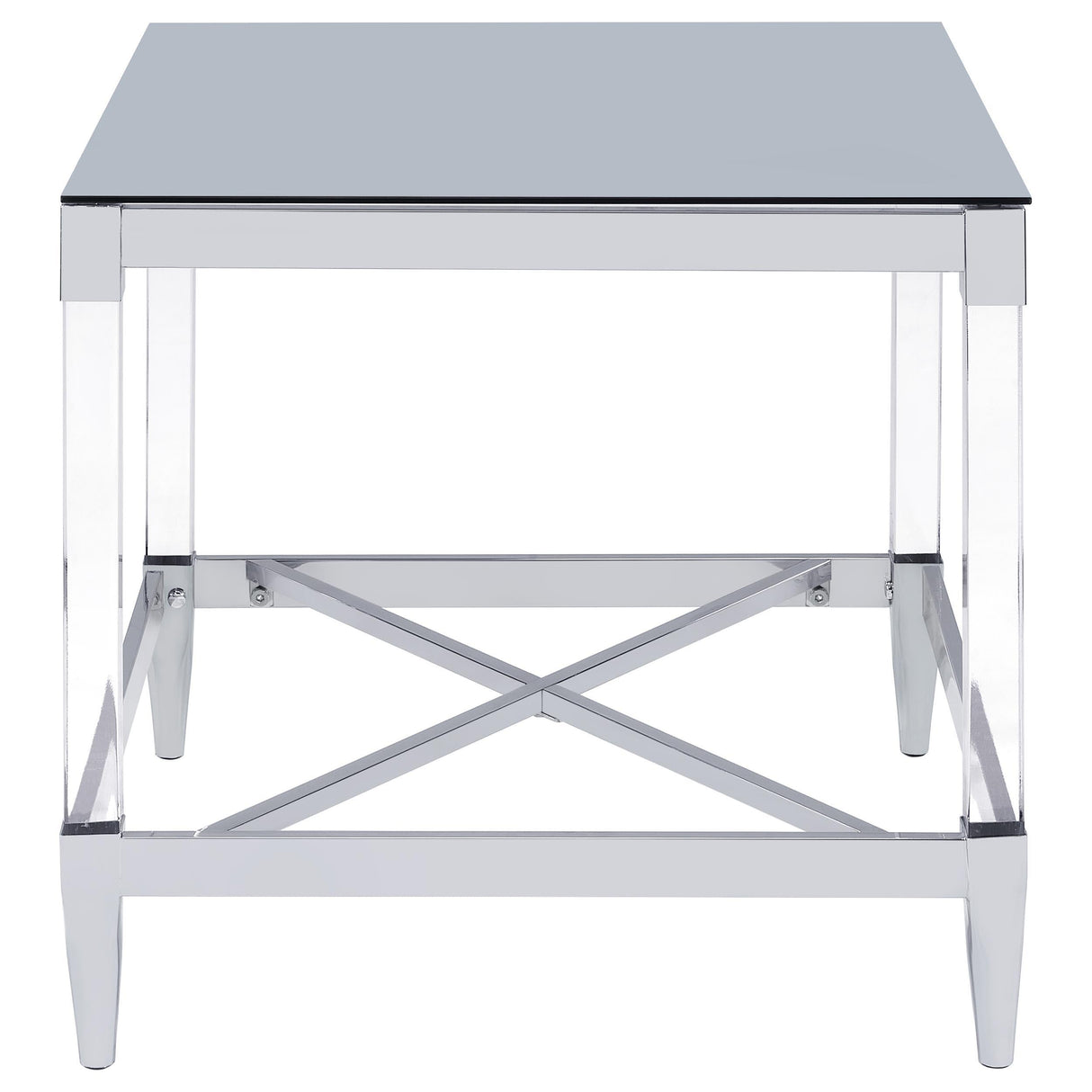 Lindley Chrome 3-Piece Square Coffee and End Table Set by Coaster at Eve Furniture