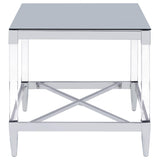 Lindley Chrome 3-Piece Square Coffee and End Table Set by Coaster at Eve Furniture