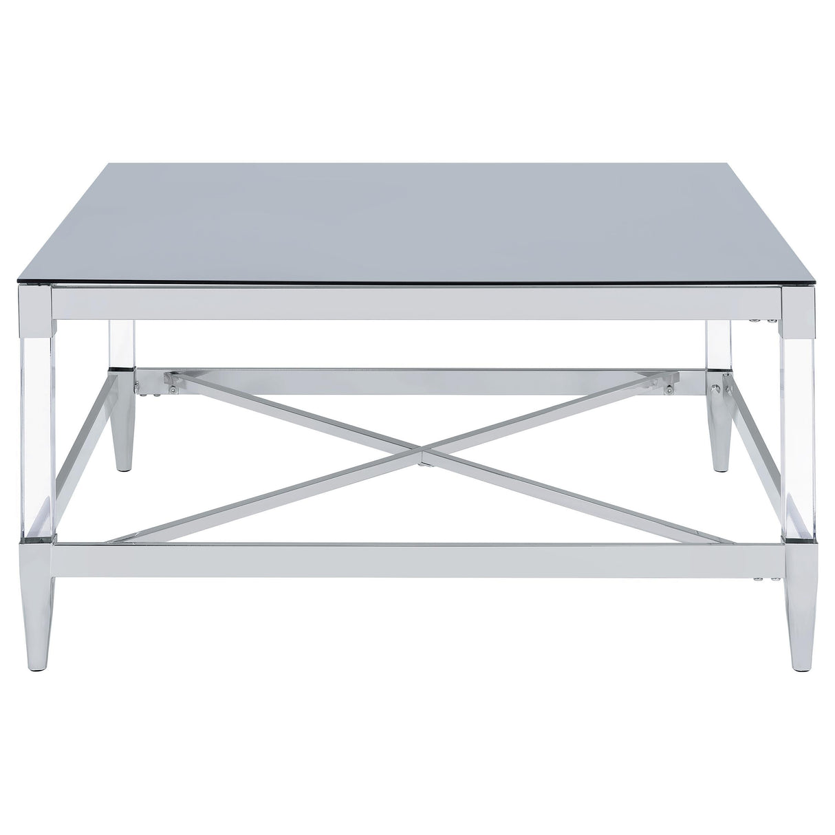 Lindley Chrome 3-Piece Square Coffee and End Table Set by Coaster at Eve Furniture