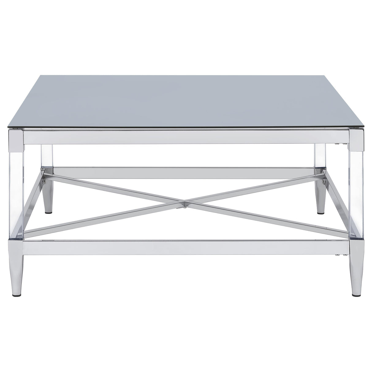 Lindley Chrome 3-Piece Square Coffee and End Table Set by Coaster at Eve Furniture
