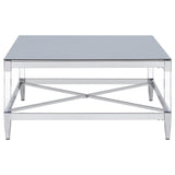 Lindley Chrome 3-Piece Square Coffee and End Table Set by Coaster at Eve Furniture