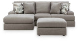 Lindon 2-Piece Sectional with Chaise and Oversized Accent Ottoman in Smoke by Ashley at Eve Furniture