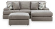 Lindon 2-Piece Sectional with Chaise and Oversized Accent Ottoman in Smoke by Ashley at Eve Furniture
