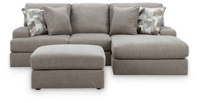 Lindon 2-Piece Sectional with Chaise and Oversized Accent Ottoman in Smoke by Ashley at Eve Furniture
