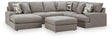 Lindon 3-Piece Sectional with Chaise and Oversized Accent Ottoman in Smoke by Ashley at Eve Furniture