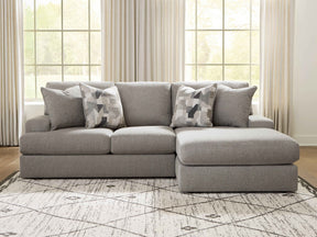 Lindon Smoke 2-Piece Sectional with Chaise by Ashley at Eve Furniture