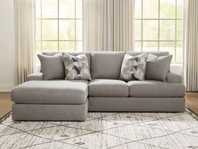 Lindon Smoke 2-Piece Sectional with Chaise by Ashley at Eve Furniture