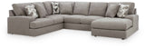 Lindon Smoke 3-Piece Sectional with Chaise by Ashley at Eve Furniture