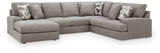 Lindon Smoke 3-Piece Sectional with Chaise by Ashley at Eve Furniture