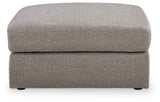 Lindon Smoke Oversized Accent Ottoman by Ashley at Eve Furniture