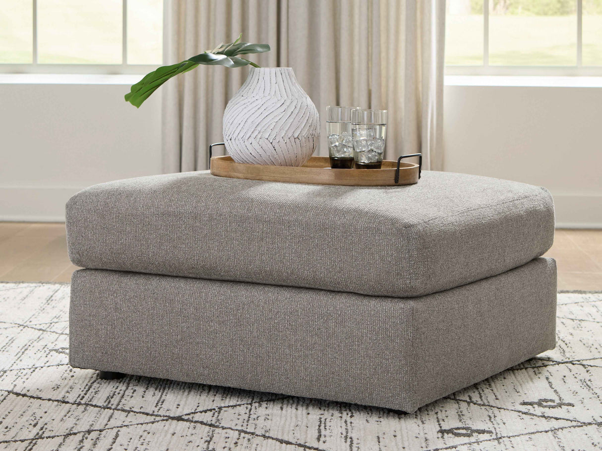 Lindon Smoke Oversized Accent Ottoman by Ashley at Eve Furniture