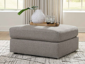 Lindon Smoke Oversized Accent Ottoman by Ashley at Eve Furniture