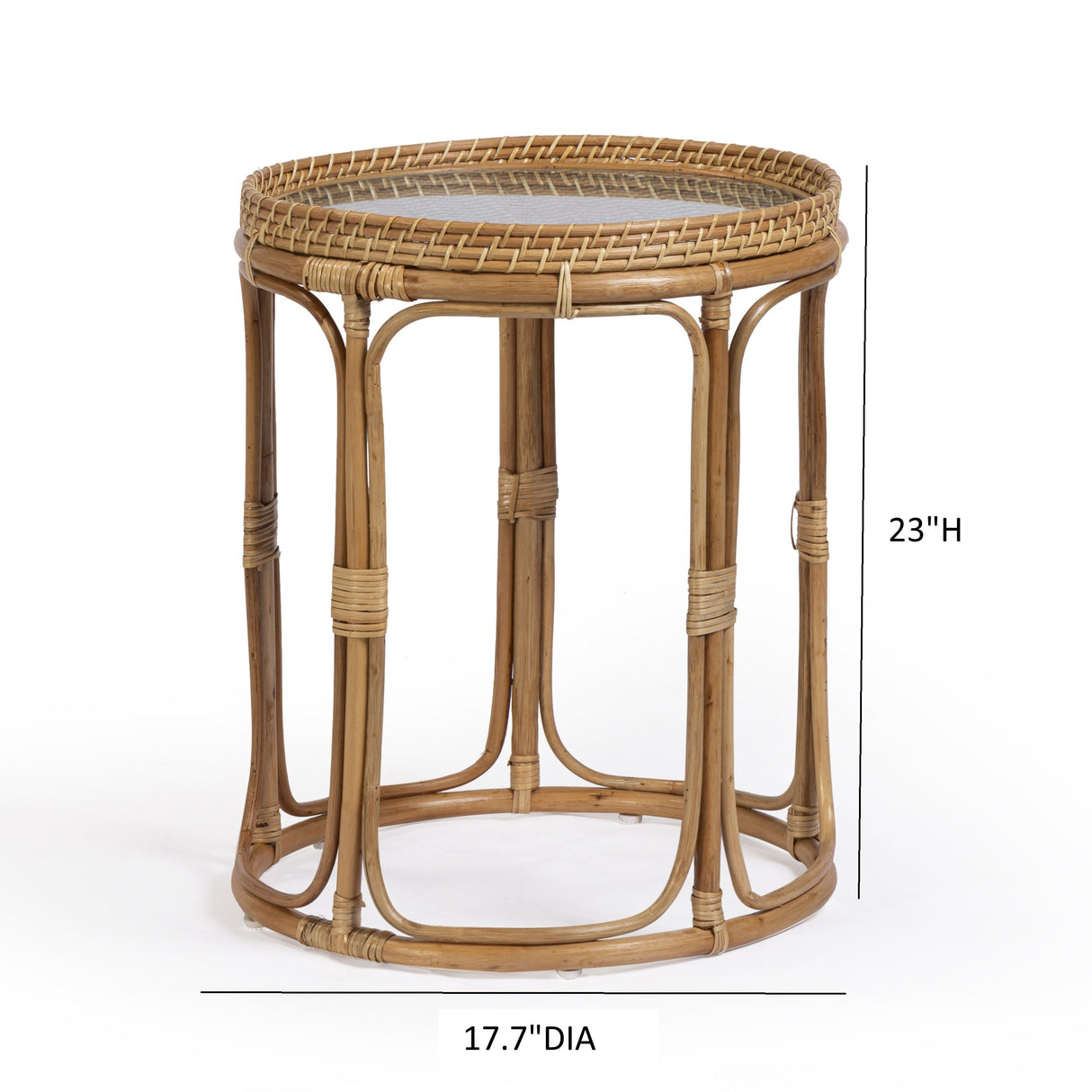 Lindy Rattan Side Table by TOV Furniture at Eve Furniture