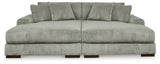 Lindyn Fog 2-Piece Super Chaise by Ashley at Eve Furniture