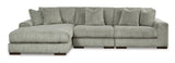 Lindyn Fog 3-Piece Modular Sectional with Left Arm Facing Chaise by Ashley at Eve Furniture