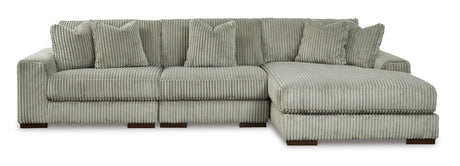 Lindyn Fog 3-Piece Modular Sectional with Right Arm Facing (RAF) Chaise by Ashley at Eve Furniture