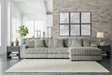 Lindyn Fog 3-Piece Modular Sectional with Right Arm Facing (RAF) Chaise by Ashley at Eve Furniture