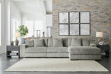Lindyn Fog 3-Piece Modular Sectional with Right Arm Facing (RAF) Chaise by Ashley at Eve Furniture