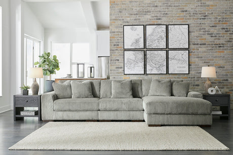 Lindyn Fog 3-Piece Modular Sectional with Right Arm Facing (RAF) Chaise by Ashley at Eve Furniture