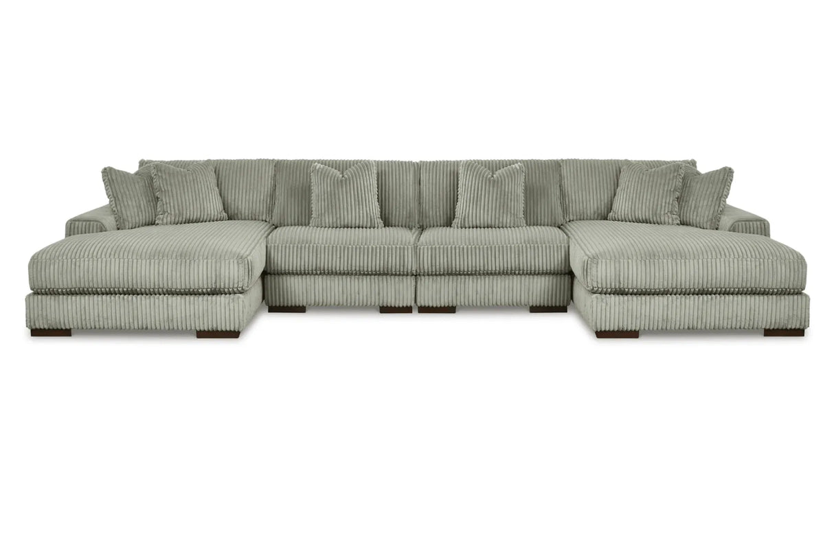 Lindyn Fog 4-Piece Modular Double Chaise Sectional by Ashley at Eve Furniture