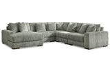 Lindyn Fog 5-Piece Left Arm Facing Modular Chaise Sectional by Ashley at Eve Furniture