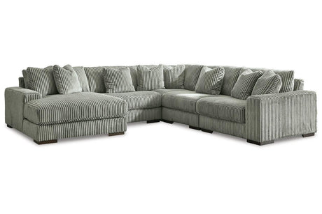 Lindyn Fog 5-Piece Left Arm Facing Modular Chaise Sectional by Ashley at Eve Furniture