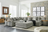 Lindyn Fog 5-Piece Right Arm Facing (RAF) Modular Chaise Sectional by Ashley at Eve Furniture