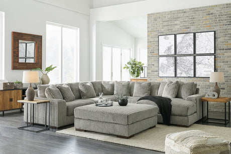Lindyn Fog 5-Piece Right Arm Facing (RAF) Modular Chaise Sectional by Ashley at Eve Furniture