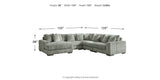 Lindyn Fog 5-Piece Sectional with Ottoman by Ashley at Eve Furniture