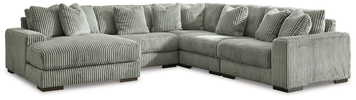 Lindyn Fog 5-Piece Sectional with Ottoman by Ashley at Eve Furniture