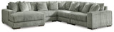 Lindyn Fog 5-Piece Sectional with Ottoman by Ashley at Eve Furniture