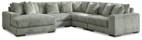 Lindyn Fog 5-Piece Sectional with Ottoman by Ashley at Eve Furniture