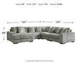 Lindyn Fog 5-Piece Sectional with Ottoman by Ashley at Eve Furniture