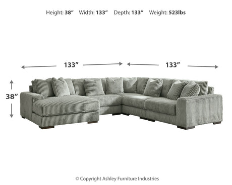 Lindyn Fog 5-Piece Sectional with Ottoman by Ashley at Eve Furniture