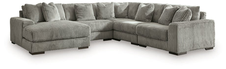 Lindyn Fog 5-Piece Sectional with Ottoman by Ashley at Eve Furniture