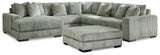 Lindyn Fog 5-Piece Sectional with Ottoman by Ashley at Eve Furniture