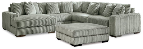 Lindyn Fog 5-Piece Sectional with Ottoman by Ashley at Eve Furniture