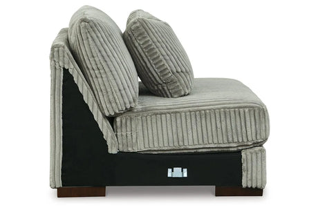 Lindyn Fog Armless Chair by Ashley at Eve Furniture