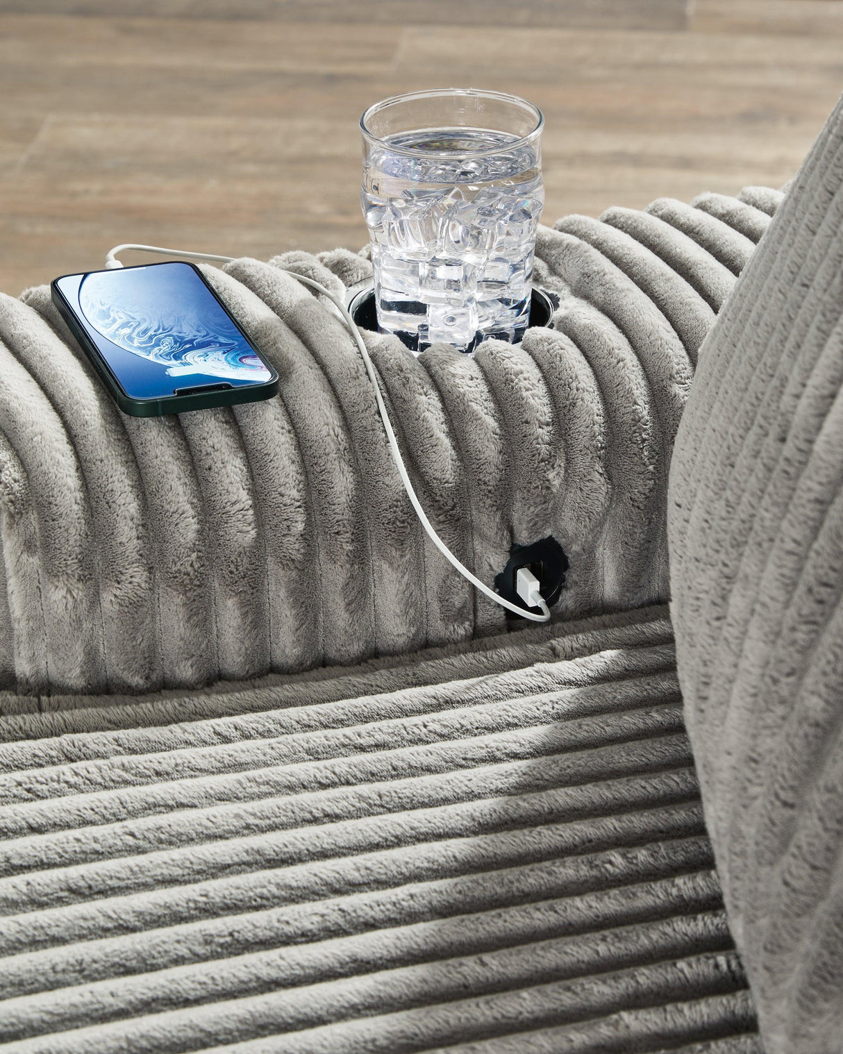 Lindyn Fog Oversized Chaise by Ashley at Eve Furniture