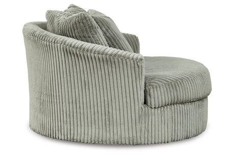 Lindyn Fog Oversized Swivel Accent Chair by Ashley at Eve Furniture